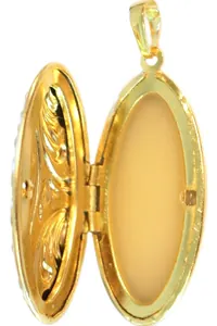 Altın Oymalı Oval Madalyon