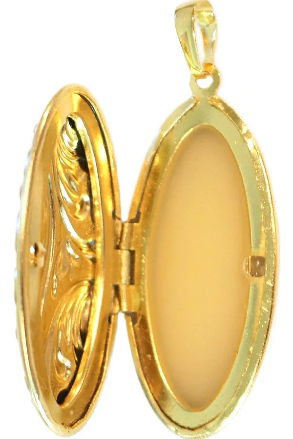 Altın Oymalı Oval Madalyon