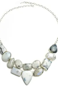 Gümüş Dendritik Opal Gerdanlık