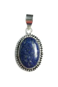 Gümüş Lapis Oval Kolye Ucu