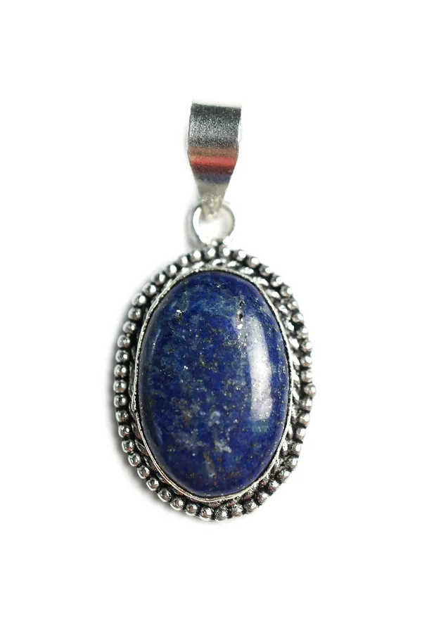 Gümüş Lapis Oval Kolye Ucu